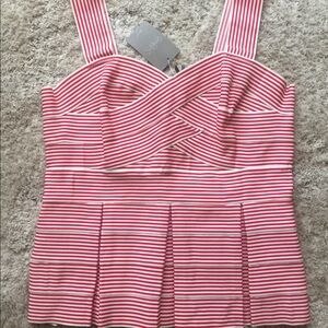 Anthropologie red/white striped tank